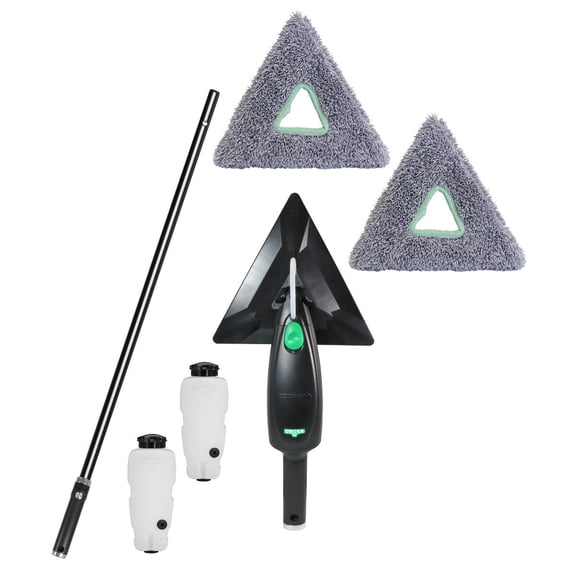 Unger Commercial Stingray Refillable Microfiber Cleaning Kit, 11-Foot Reach Indoor Glass and Surface Cleaning System