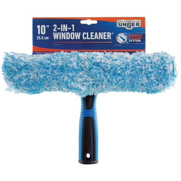 Unger Window Squeegee & Microfiber Scrubber - Rubber Blade - 14 in