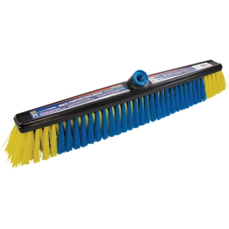 Unger Professional Multi-Purpose Push Broom - Heavy Duty Outdoor Upright - 24 Inch Blue — Residential Use, Standard Application