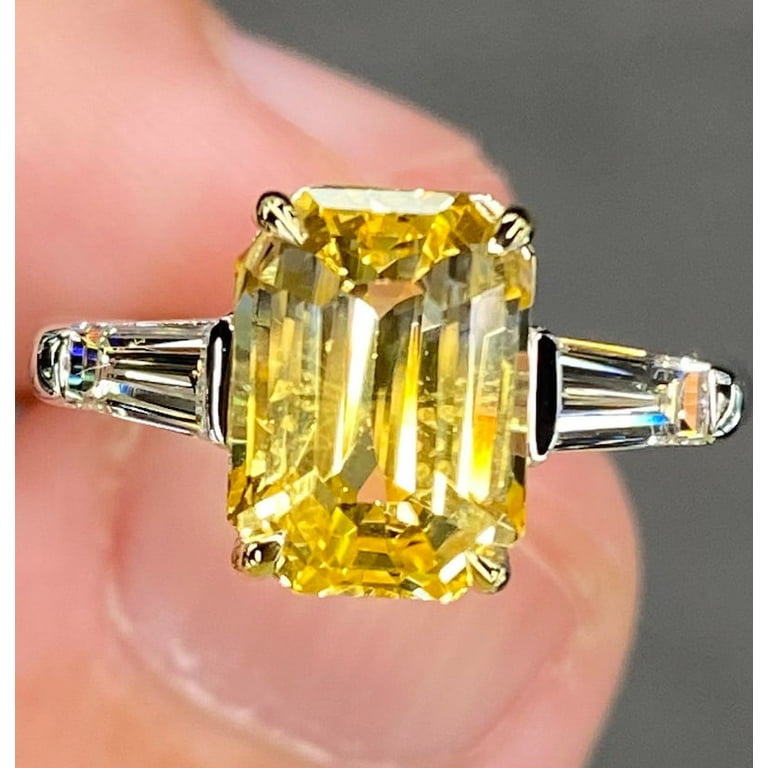 Unheated Untreated Ctw Vivid Yellow Ceylon Sapphire Gemstone