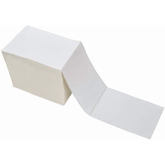 Uni 4 x 6 Direct Thermal Shipping Labels with Perforations, Pack of 500 Thermal Labels, Permanent Adhesive, White Mailing Fanfold Label for Thermal Printer