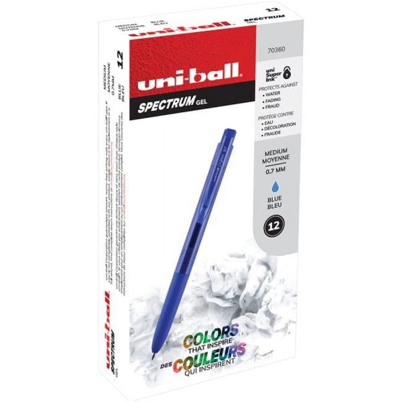 Uni-Ball UBC70360 0.7 mm Spectrum Gel Pen, Blue - Pack of 12