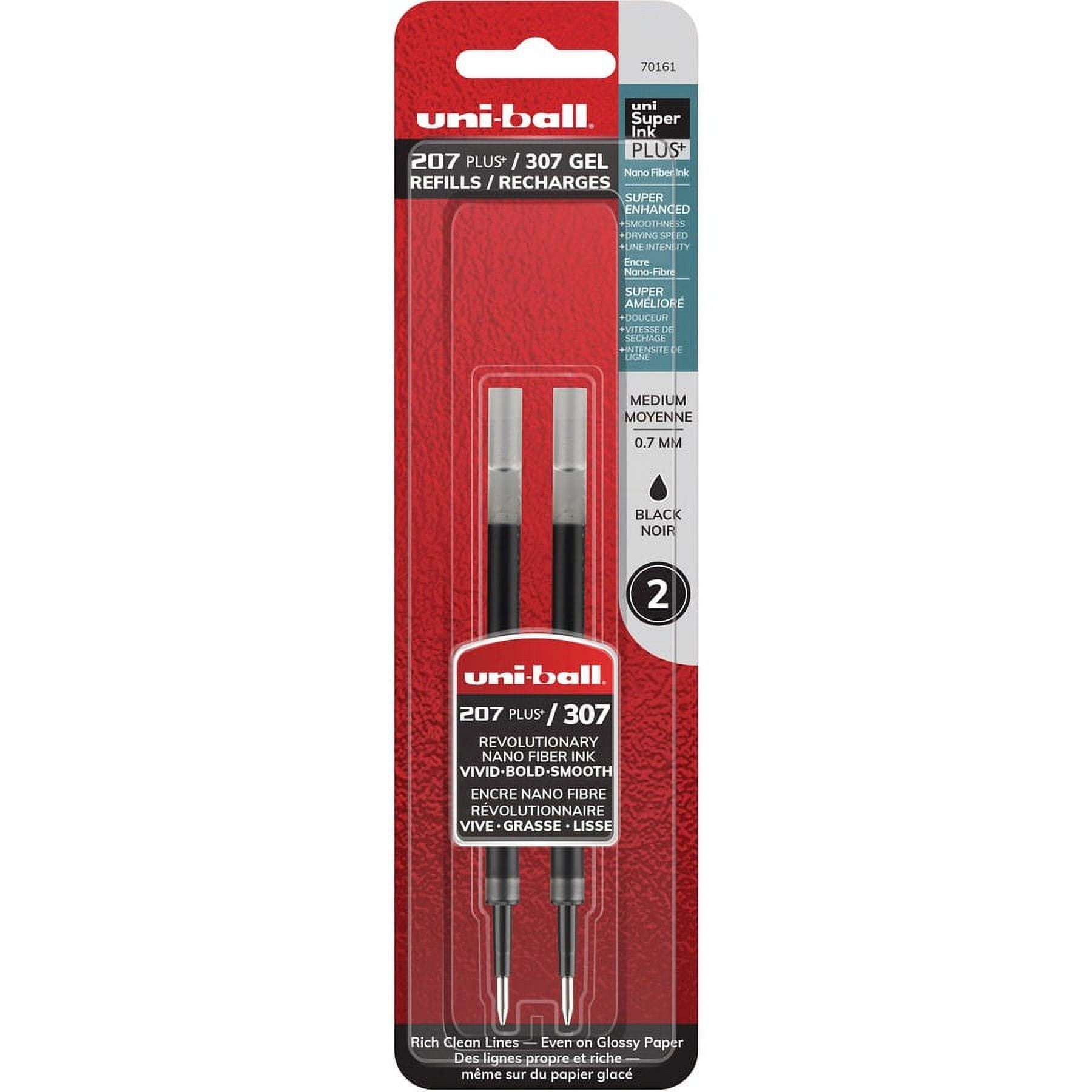 Uni-Ball 207 Plus Gel Rollerball Pen Refills-0.70 mm Point-Black Ink-Super Ink, Water Resistant