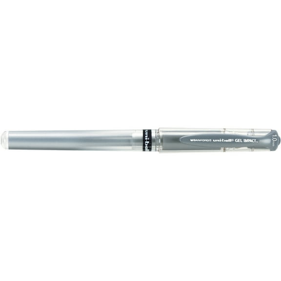 Uni-Ball Gel Impact Roller Ball Capped Gel Pen, Silver Metallic Ink, Medium