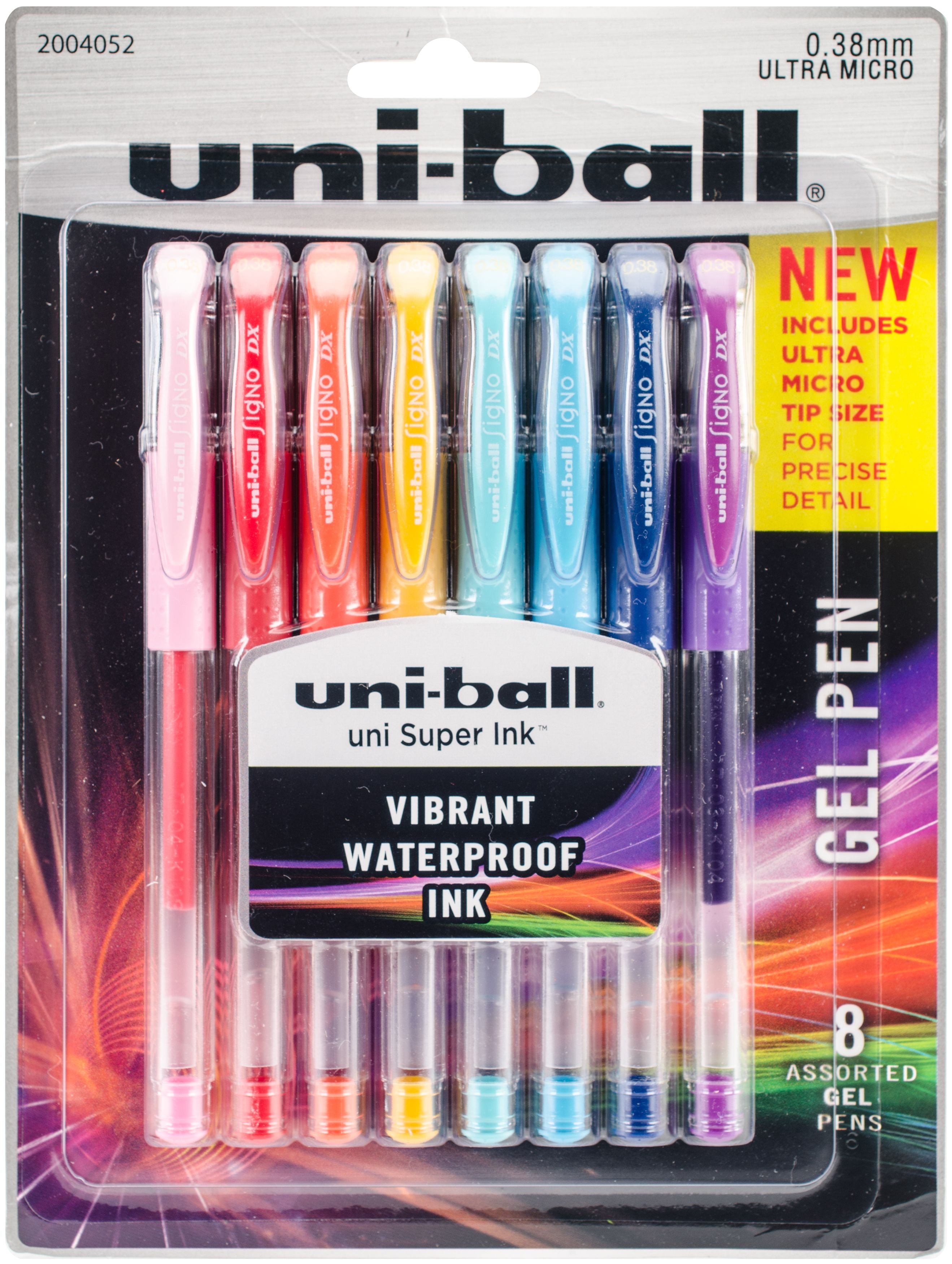 Gel Pen, Stick, Ultra-Fine 0.38 mm, Assorted Ink and Barrel Colors, 8/Pack  - mastersupplyonline