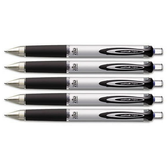 Uni-Ball Impact Retractable Gel Ink Pen, Blue Ink, 5 Pens (65871)