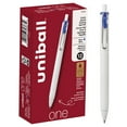 thumbnail image 1 of Uni-Ball® One Retractable Gel Pens, Medium Point, 0.7 mm, White Barrel, Blue Ink, Pack Of 12 Pens, 1 of 2