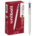 thumbnail image 1 of Uni-Ball® One Retractable Gel Pens, Micro Point, 0.5 mm, White Barrel, Blue Ink, Pack Of 12 Pens, 1 of 9