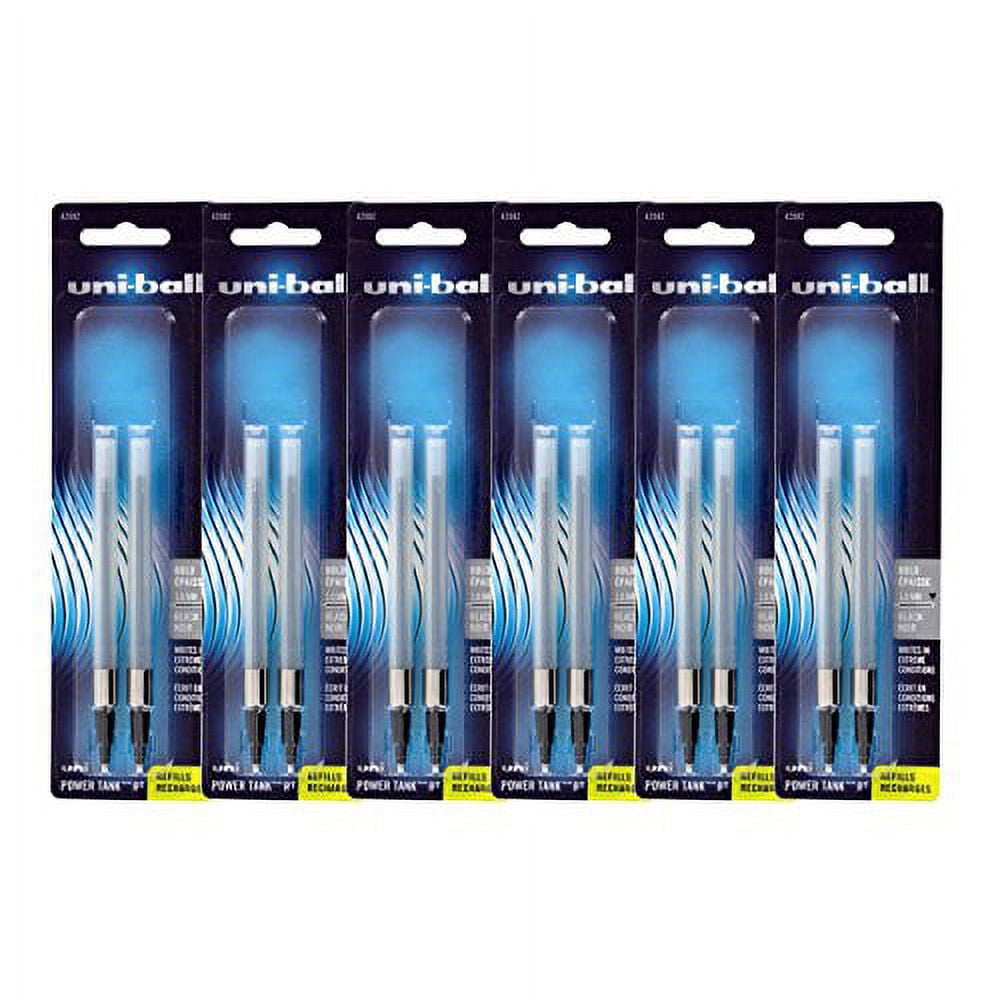 UniBall Power Tank RT Retractable Ballpoint Pen Refills, 1.0mm, Bold Point, Black Ink, Pack of