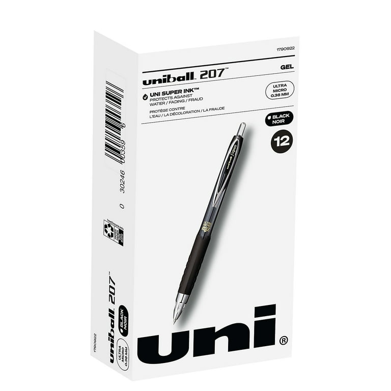 Uni-Ball Rollerball Pens,Black,PK12 1790922 