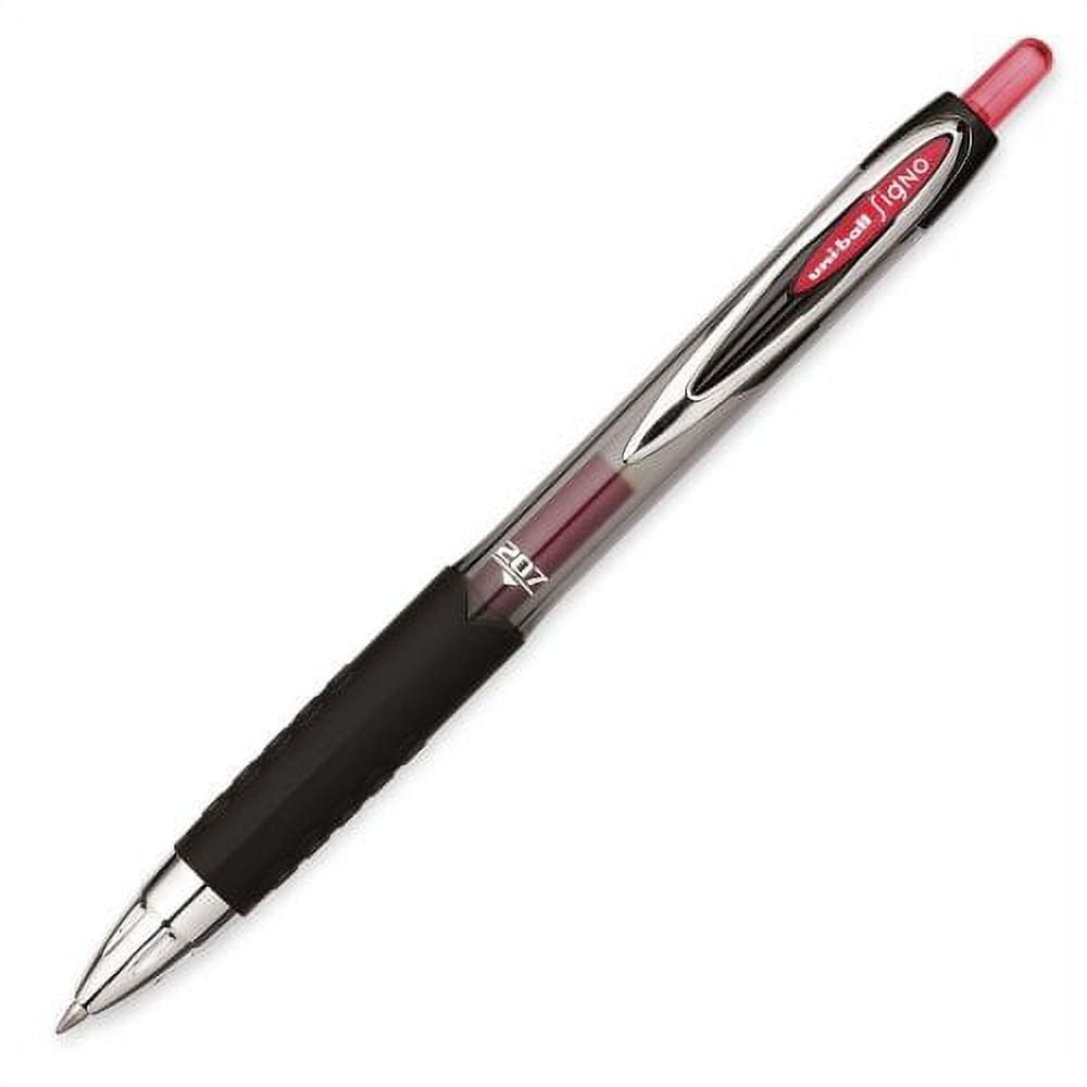Uni-Ball Signo 207 Gel Pen - Pen Point Size: 0.7mm - Ink Color: Red - 1 Dozen