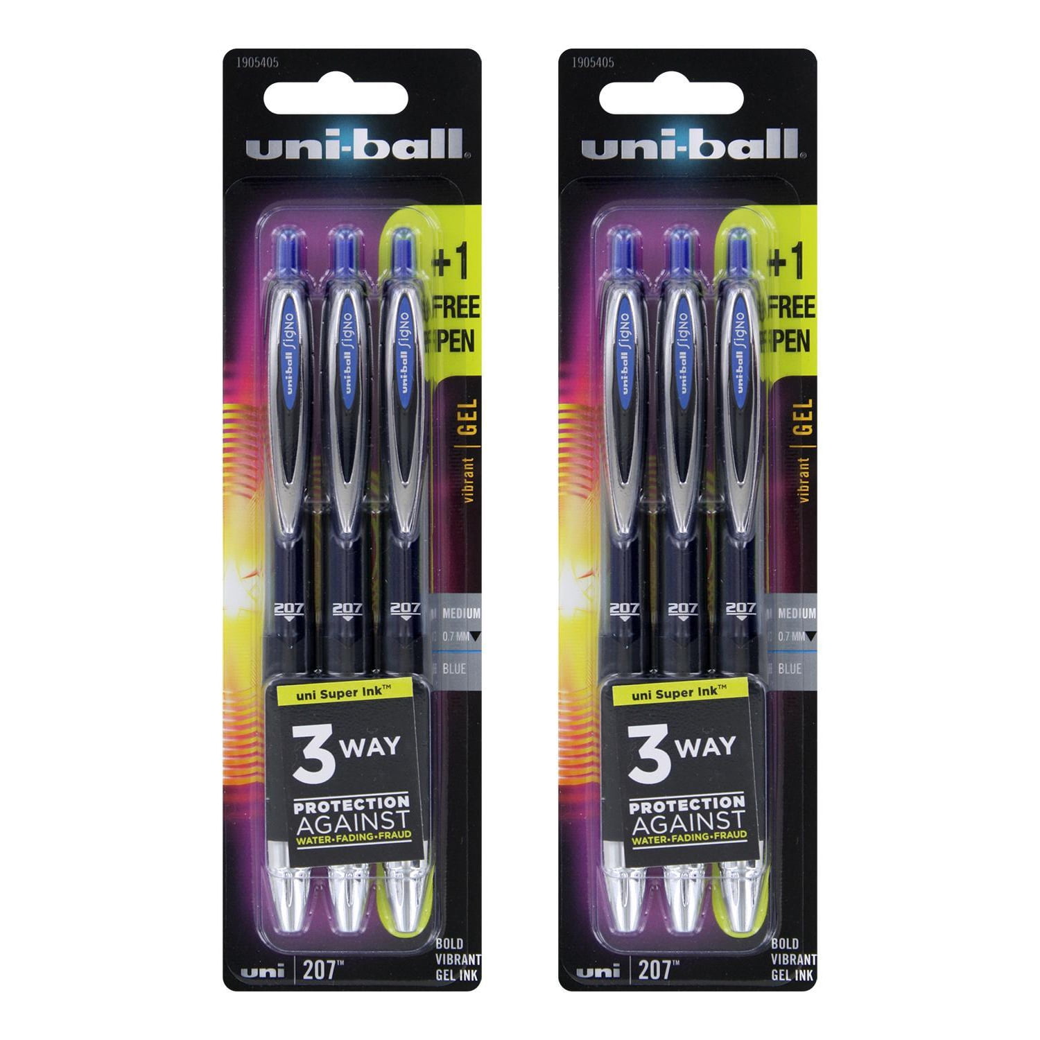 Uni-Ball Signo 207 Gelschreiber – 6er Pack, Medium Point, Lila, Wasserfeste Tinte