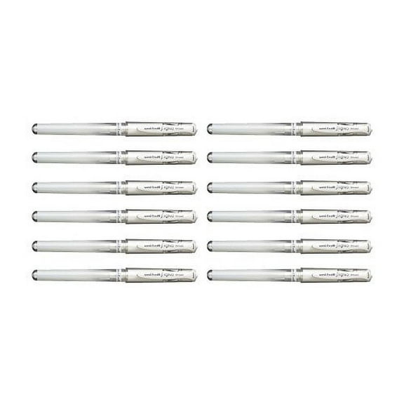 Uni-Ball Signo Broad Point Gel Impact Pen White (12 Pens)