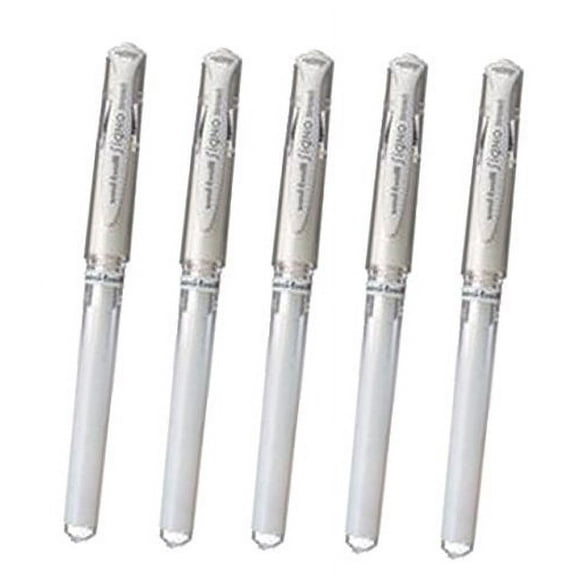 Uni-Ball Signo Broad Point Gel Impact Pen White Ink-1.0mm Value Set of 5