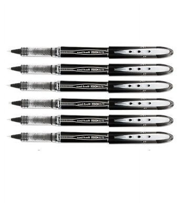 Uni-Ball Vision Elite Stick Micro Point Rollerball Pens, 0.5mm, 6 Black