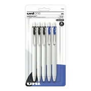 Uni-Ball uniONE Retractable Gel Pen Medium 0.7mm Black and Blue Ink 5 Pack 70380