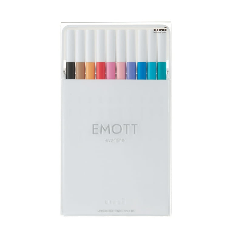 Uni Emott Fineliner Pen Sets 0.4mm Line Water-Resistant & Fadeproof Ink