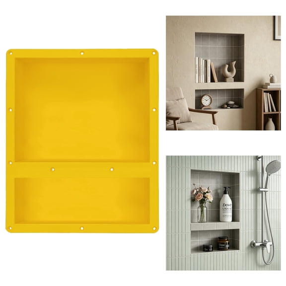 Uni-Green Shower Niche Organizer 16x20 inch Recessed 2-Tier Shelf ABS Plastic for Bathroom