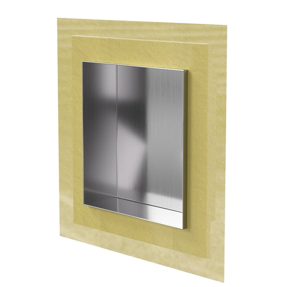 Uni-Green 16x16 Recessed Stainless Steel Shower Niche, Square Design, Waterproof Bath Storage Shelf, No Tile Installation Required, Brushed