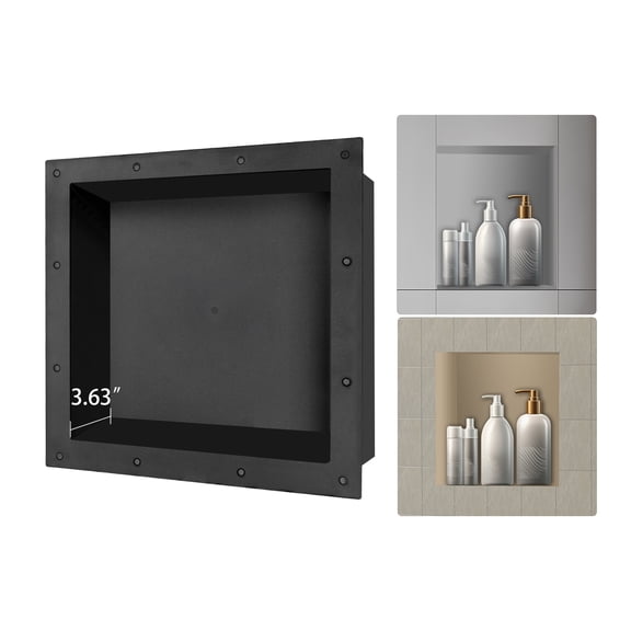 Uni-Green 17"x17" Textured Tile-Ready Shower Niche, Recessed Bathroom Organizer