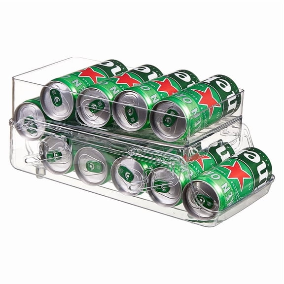 Uni HIMO Can Organizer for Fridge , Slim Soda & Beer Can Dispenser, Fits 12oz Cans, Refrigerator Storage Rack Holds 9 Cans, Clear Plastic, 1 Pack