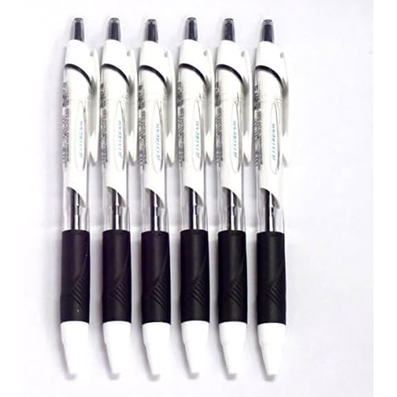 Uni Jetstream Standard Ballpoint Pen, 0.5 mm, Black Ink, White Body, 6 pens per Pack (Japan Import) [Komainu-Dou Original Package] by Uni-ball