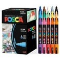 thumbnail image 1 of Uni POSCA PC-5M Water-Based Paint Markers, Reversible Medium Tip (1.8-2.5mm), Assorted Ink Colors, 15 Count, 1 of 9