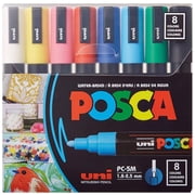 Uni POSCA PC-5M Paint Markers – 8 Assorted Colors,Medium Tip, (1.8-2.5mm), Acrylic Paint Pens for Drawing & Art