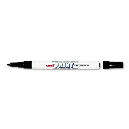 Uni-Paint Paint Marker,Black,Capped,PK12 63701
