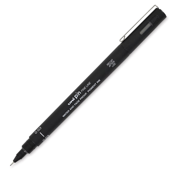 Uni Pin Fine Liner Pen - 0.03 mm, Black
