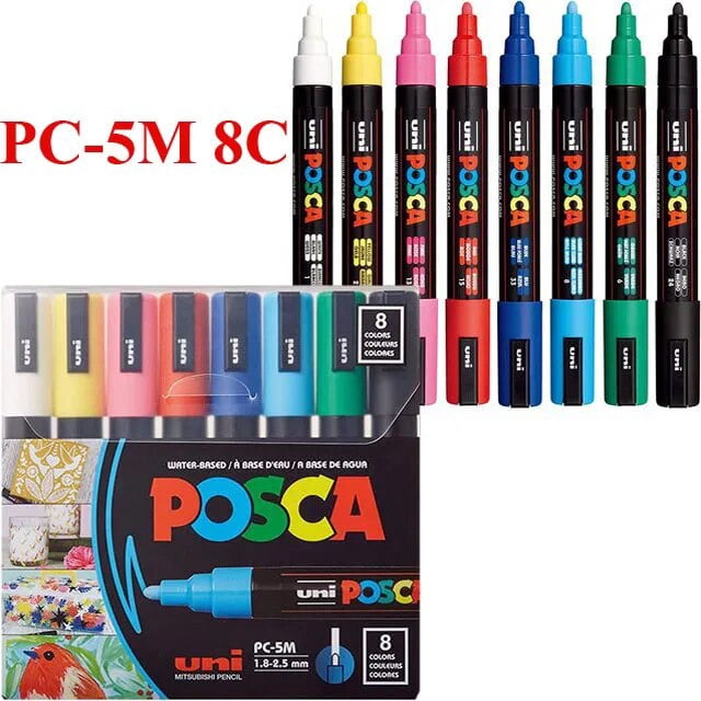 Uni Posca Markers Marcadores PC1/3/5M Acrylic Permanent Graffiti Paint