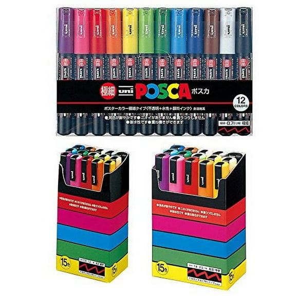 Uni-Posca Paint Marker Pens, Assorted Colors, 42 Count