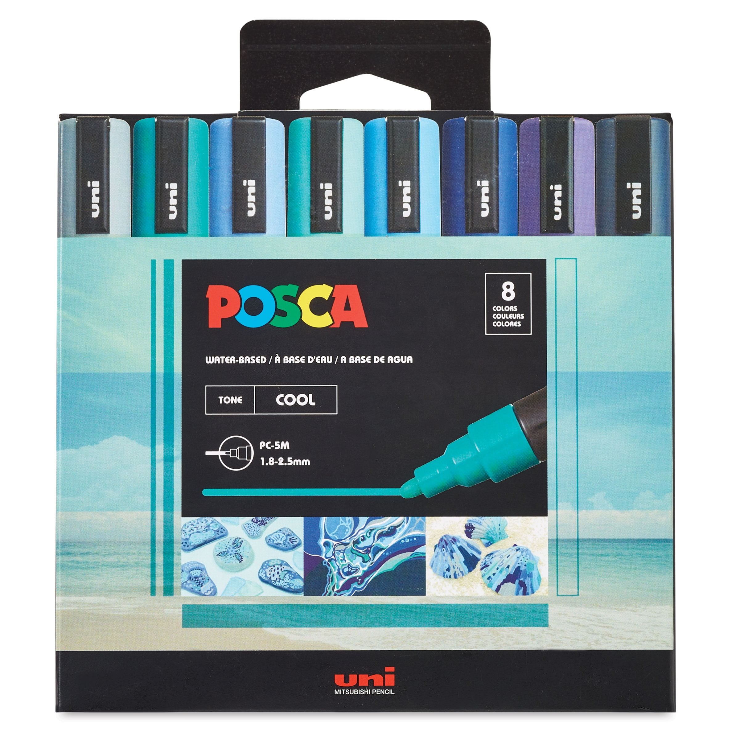 Uni Posca Markers PC-5M Set Of 8 Pastel Colours
