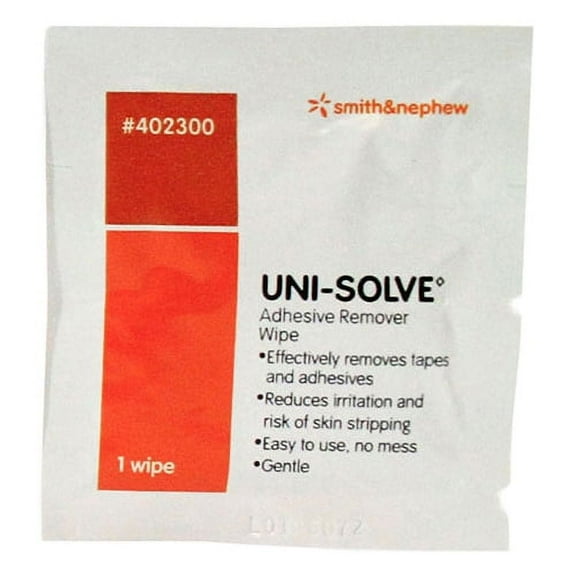 Uni-Solve Adhesive Remover Wipes - Box of 50 - Pack of 4