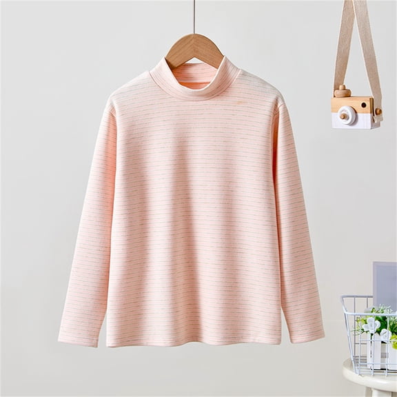 Uni Toddler Kids Pullover Sweatshirt High Neck Striped Shirt Soft Comfortable Tee Top for Boys Girls