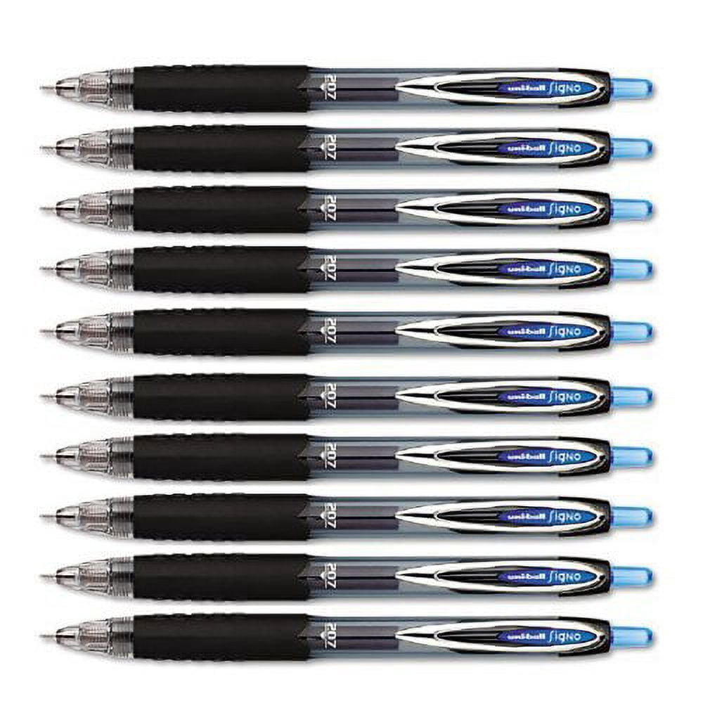 Uni-ball 207 Needle Retractable Medium Point Gel Pens, 10 Blue Ink Pens