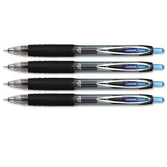 Uni-ball 207 Needle Retractable Medium Point Gel Pens, 4 Blue Ink Pens