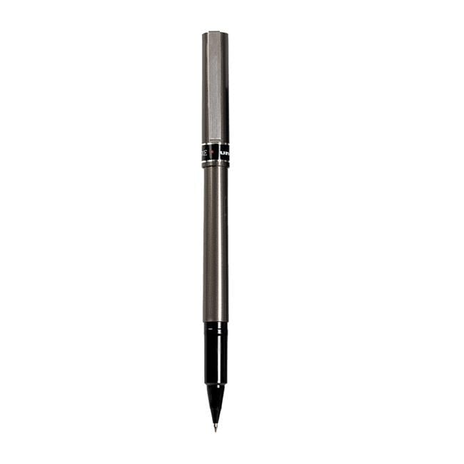 Uni-ball  Deluxe Fade And Water Resistant Rollerball Pen- 0.5 Mm. Micro Tip- Black Ink- Gray Barrel