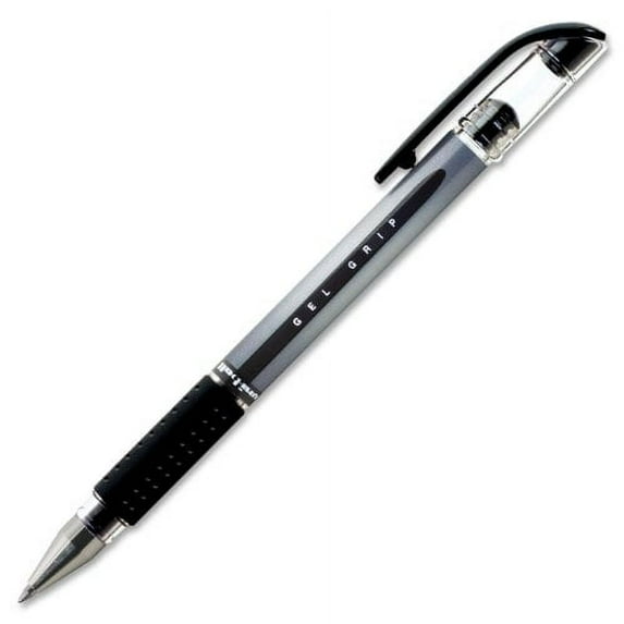 Uni-ball Gel Grip Pens, Medium Point (0.7mm), Black, 12 Count