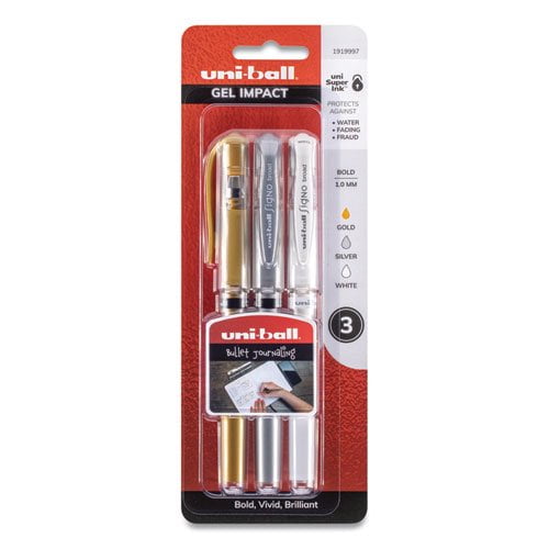 Impact Bold Gel Pen, Stick, Bold 1 Mm, Assorted Marvelous Metallics Ink And Barrel Colors, 3/pack | Bundle of 10 Sets