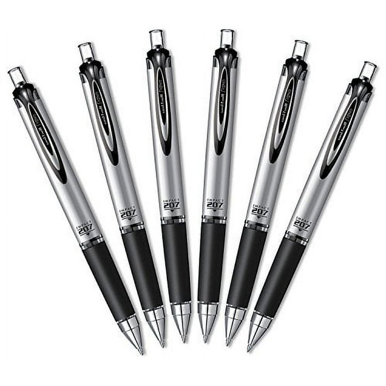Uni-ball Impact RT Retractable Bold Point Gel Pens, 6 Black