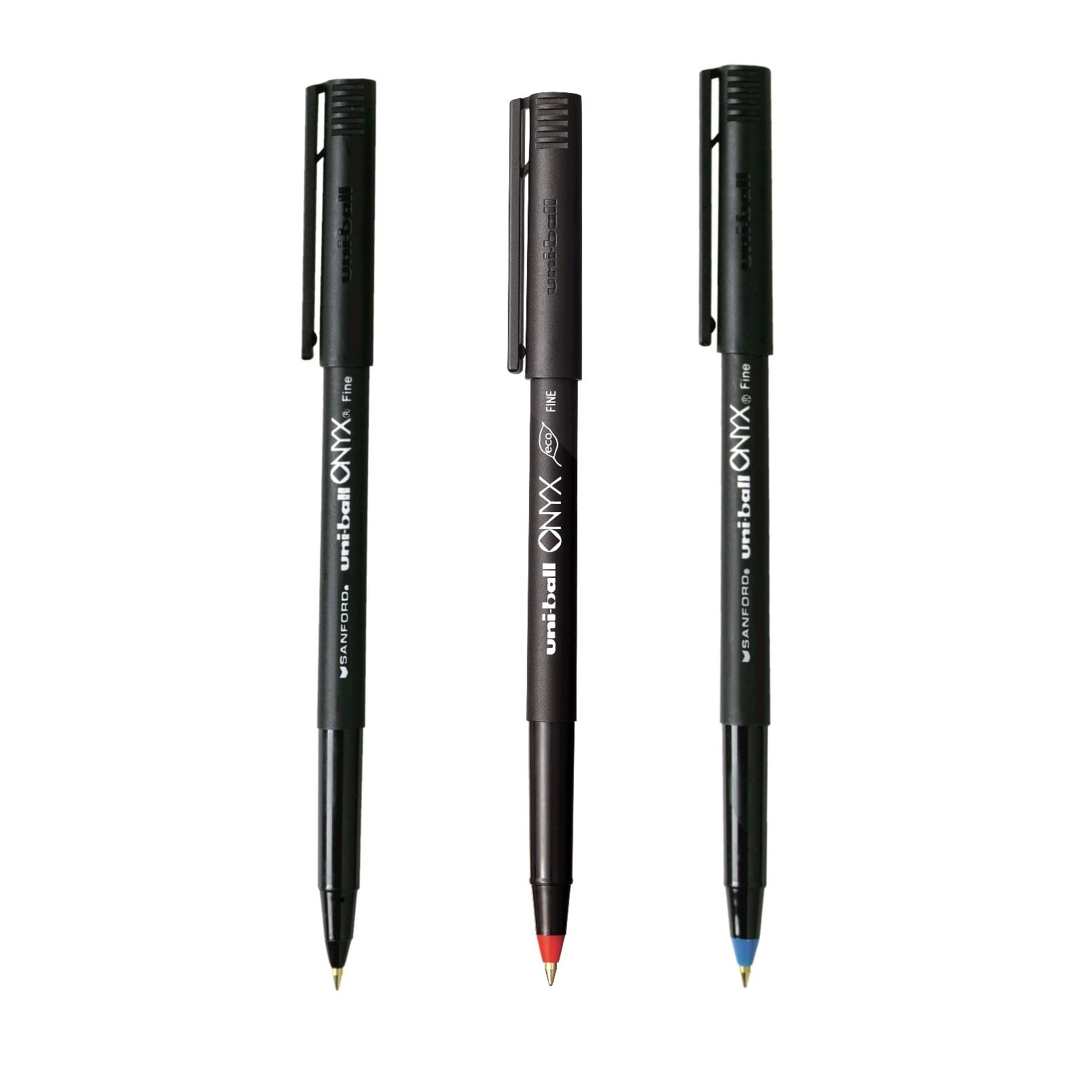 Uni-ball Onyx Roller Ball Stick Dye-Based Pen (3 Color Set