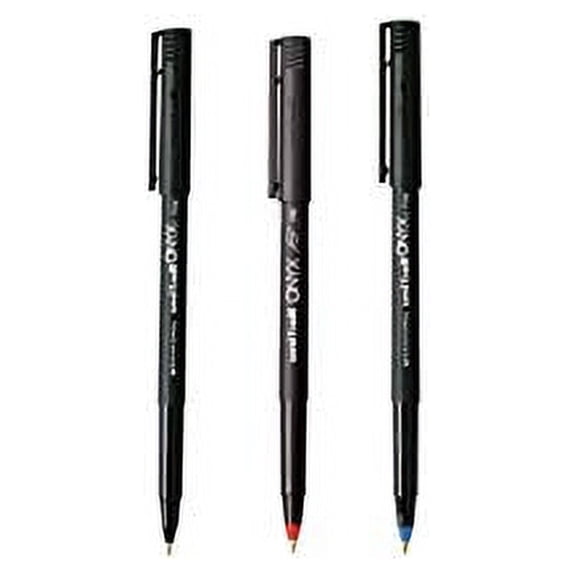 Uni-ball Onyx Roller Ball Stick Dye-Based Pen (3 Color Set)