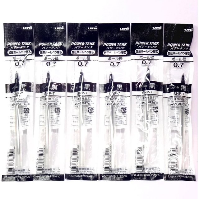 Uniball Power Tank Ballpoint Pen Black Ink Refills, 0.7mm, SNP7.24