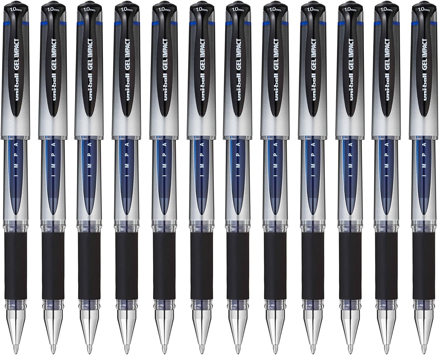 Uni-ball UM153S Impact Gel Rollerball 1.0mm Tip 0.6mm Line Blue Ref UM153BLU [Pack of 12]