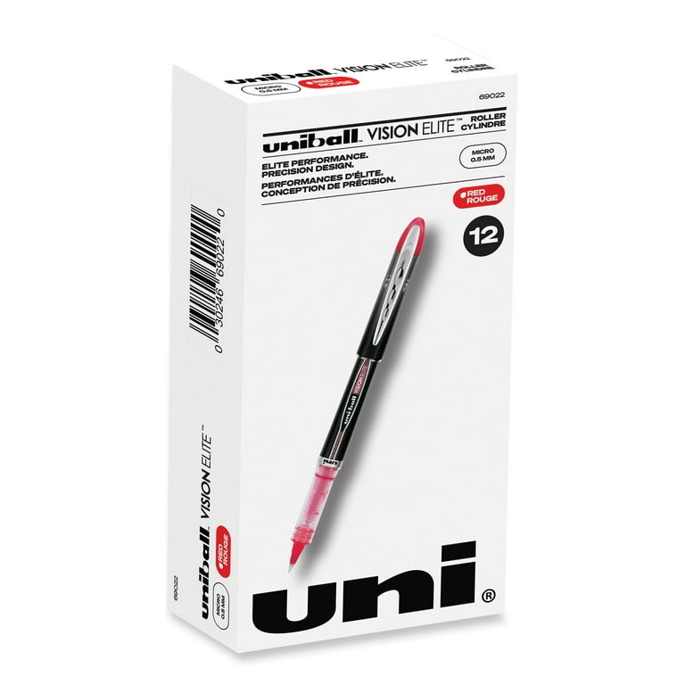 uni-ball - Vision Elite Roller Ball Stick Water-Proof Pen, Red Ink, Super Fine, Sold as 1 EA uni-ball - Vision Elite Roller Ball Stick Water-Proof Pen, Red Ink, Super Fine, Sold as 1 EA