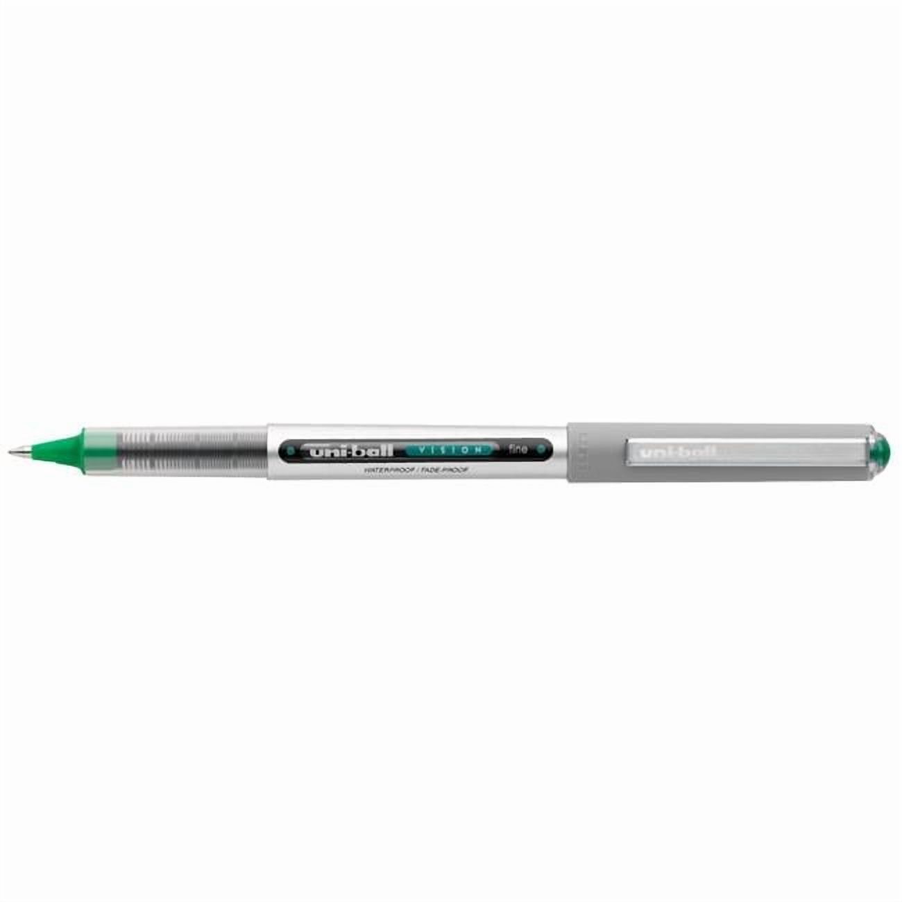 Uni-ball  Vision Waterproof Rollerball Pen, 0.7 Mm. Fine Tip, Evergreen