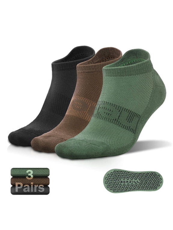 Unisex Non-Slip Grip Yoga Socks, 3-Pack, Large/X-Large