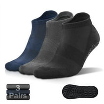 Uni-sex Non Slip Grip Yoga Socks Ideal for Pilates, Ballet, Dance, Barefoot Workout (3 Paris)