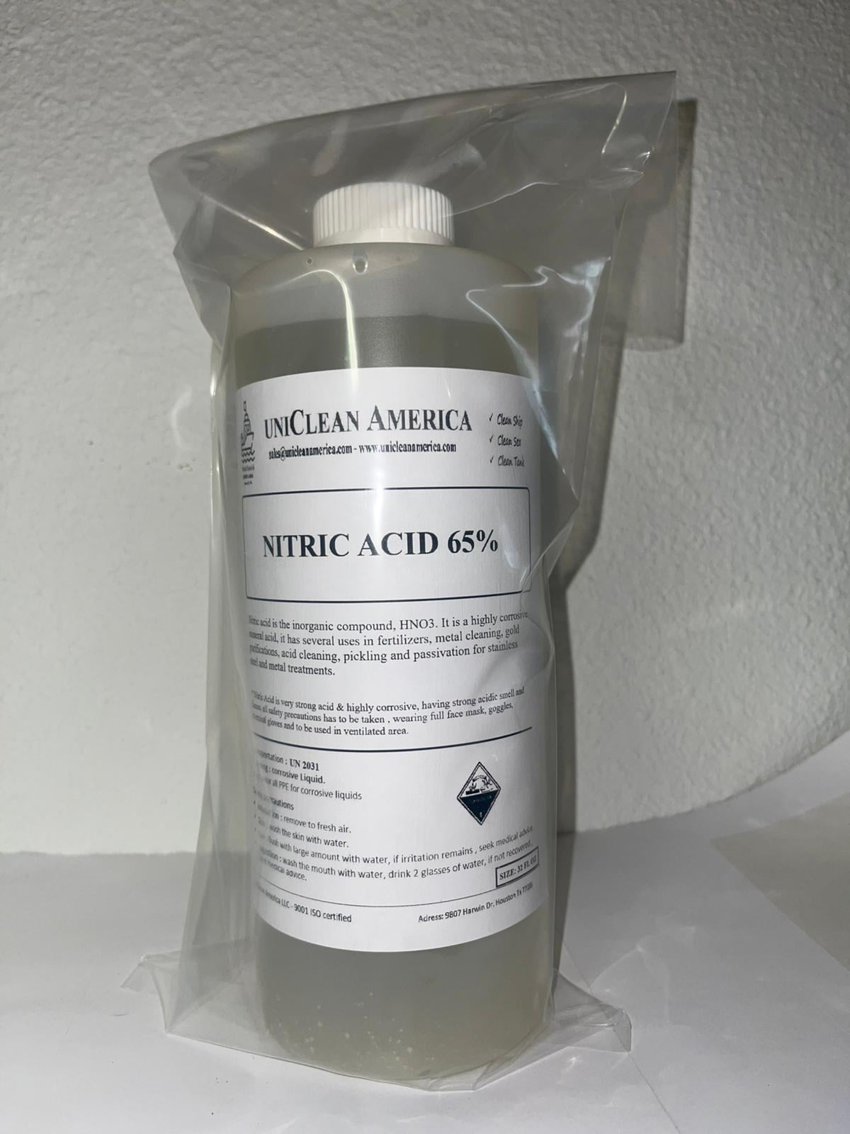 UniClean America Nitric Acid 65% Solution, 64 Fl Oz ( 2x32 fl oz )